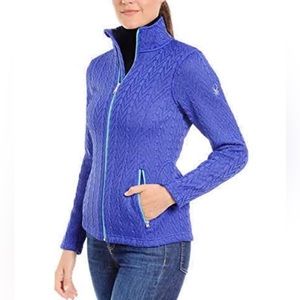 SPYDER LADIES LIKE NEW SPRING/FALL/WINTER CABLE STRYKE JACKET IN BLUE SZ SMALL